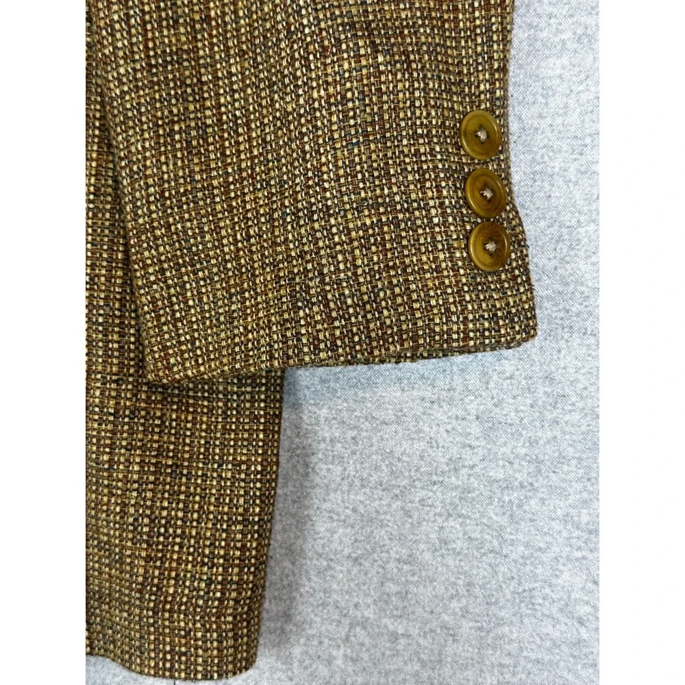 The Territory Ahead Silk Blazer Mens 40R Brown 3-Button Tweed Sport Coat